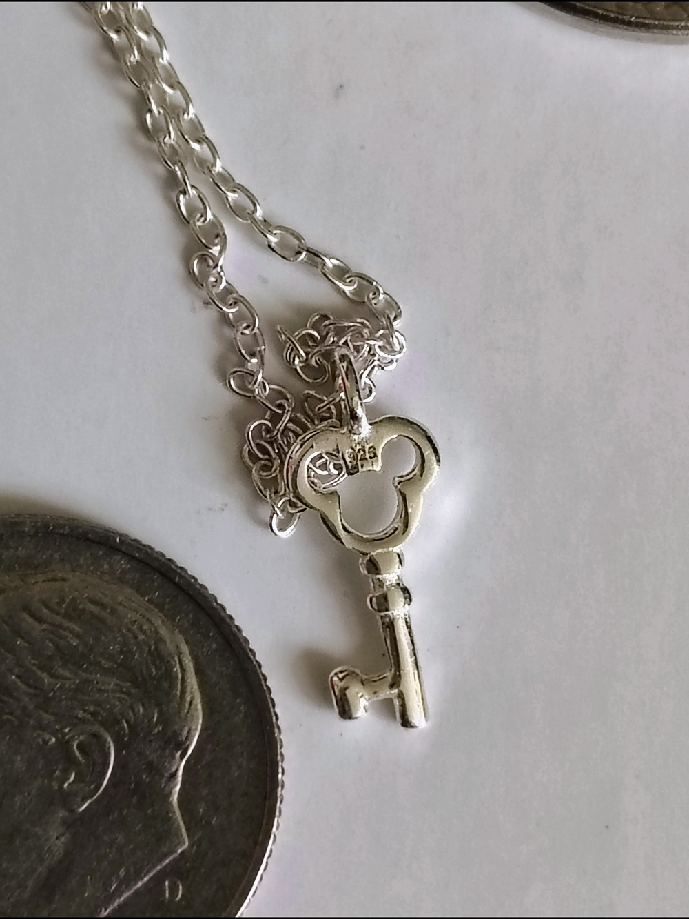 Disney 925 Silver Key Pendant Necklace